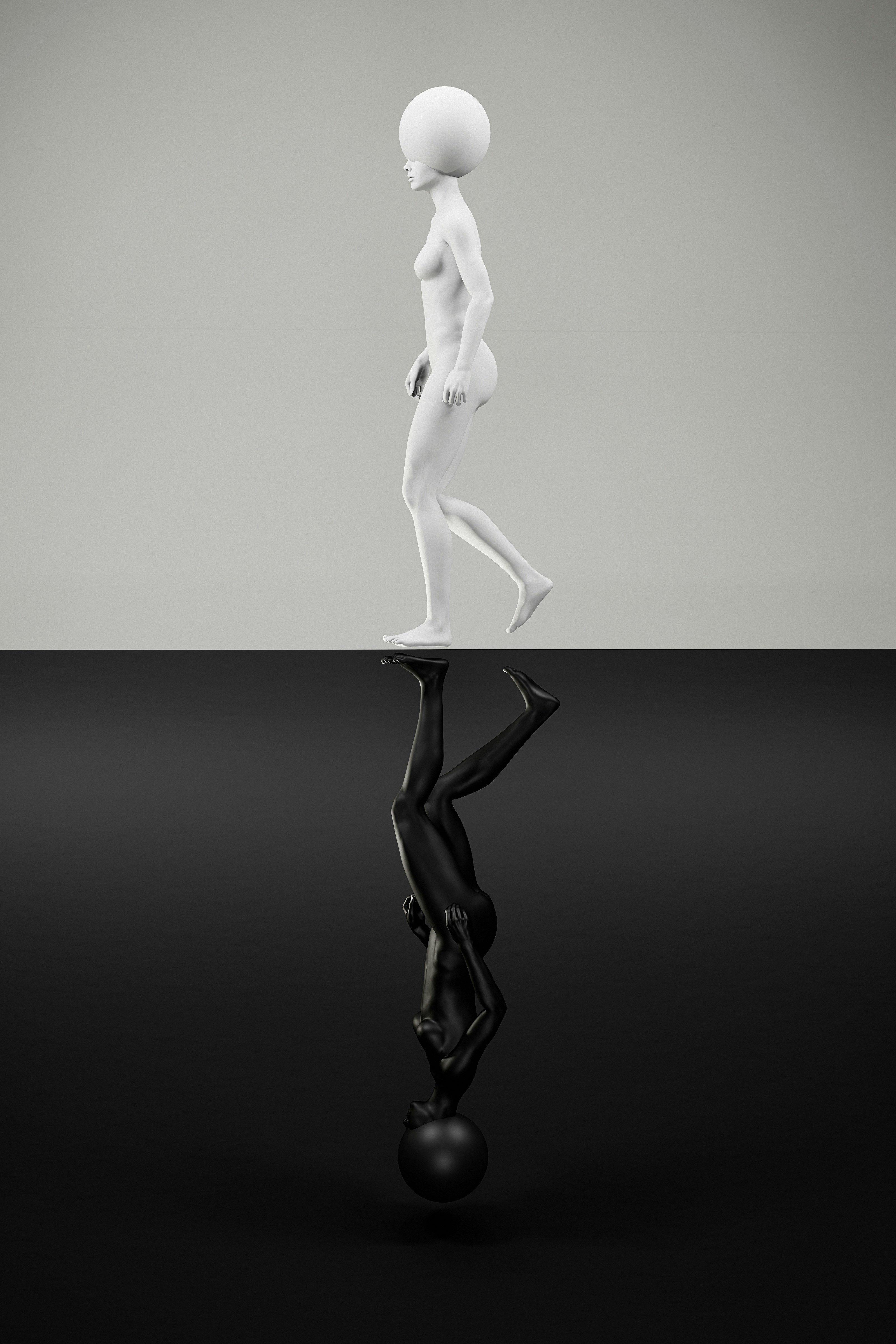 white woman dancing figurine on black table